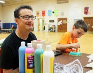 Art classes with Mr. Todd during summer camp 1 melucci and orange boy