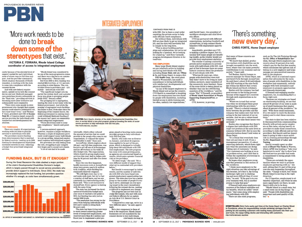 Improving Integrated Employment in R.I. - PBN article 3 Improving Integrated Employment in R.I. - PBN article