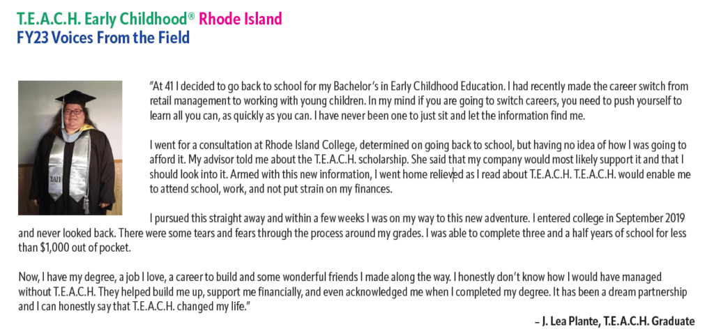 T.E.A.C.H. Early Childhood® Rhode Island FY23 Results 1 T.E.A.C.H. Early Childhood® Rhode Island FY23 Results